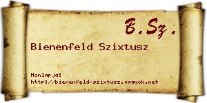 Bienenfeld Szixtusz névjegykártya